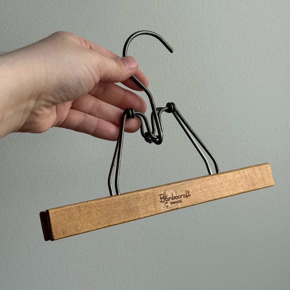 Set of 4 Maple Wood Pant Trouser Clothing Hangers MCM Vintage Baribocraft Quebec